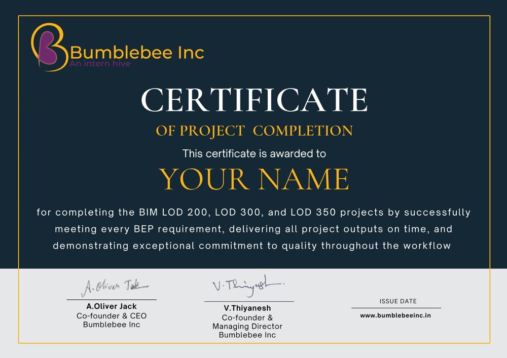 Project completion certificate, sample